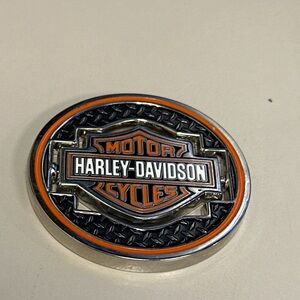 Harley-Davidson Silver and Orange Badge Pin